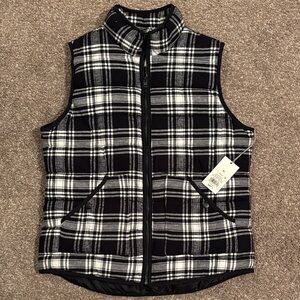 a new day Black and White Plaid Vest